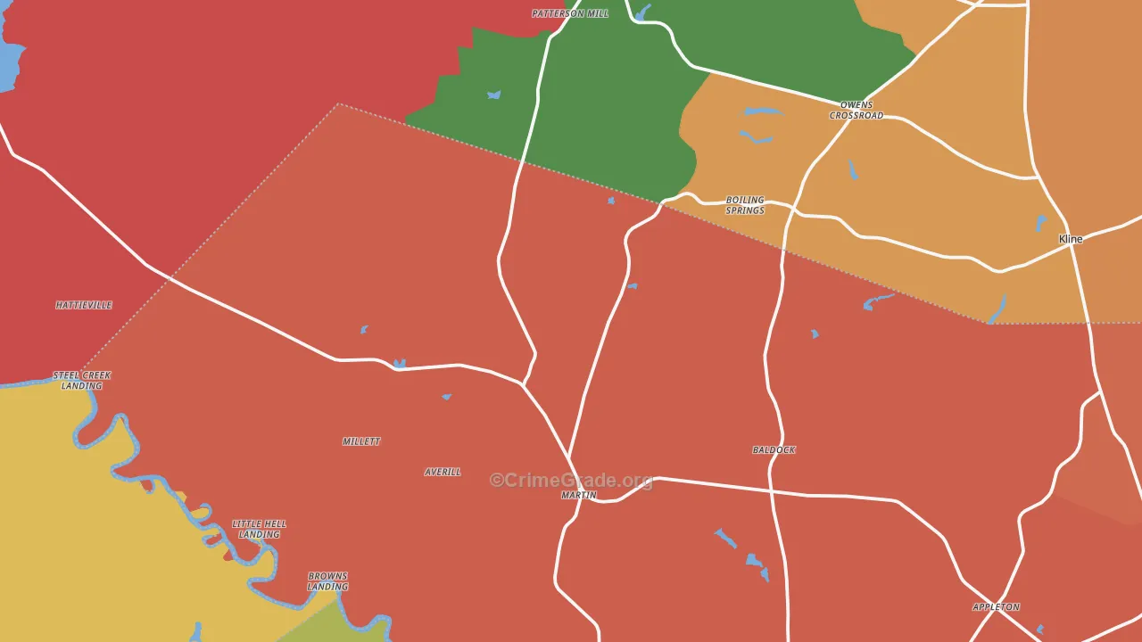 Martin, SC Map of Theft Rates