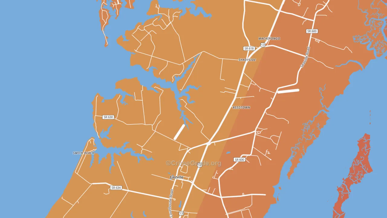 Martins Siding, VA Map of Theft Rates
