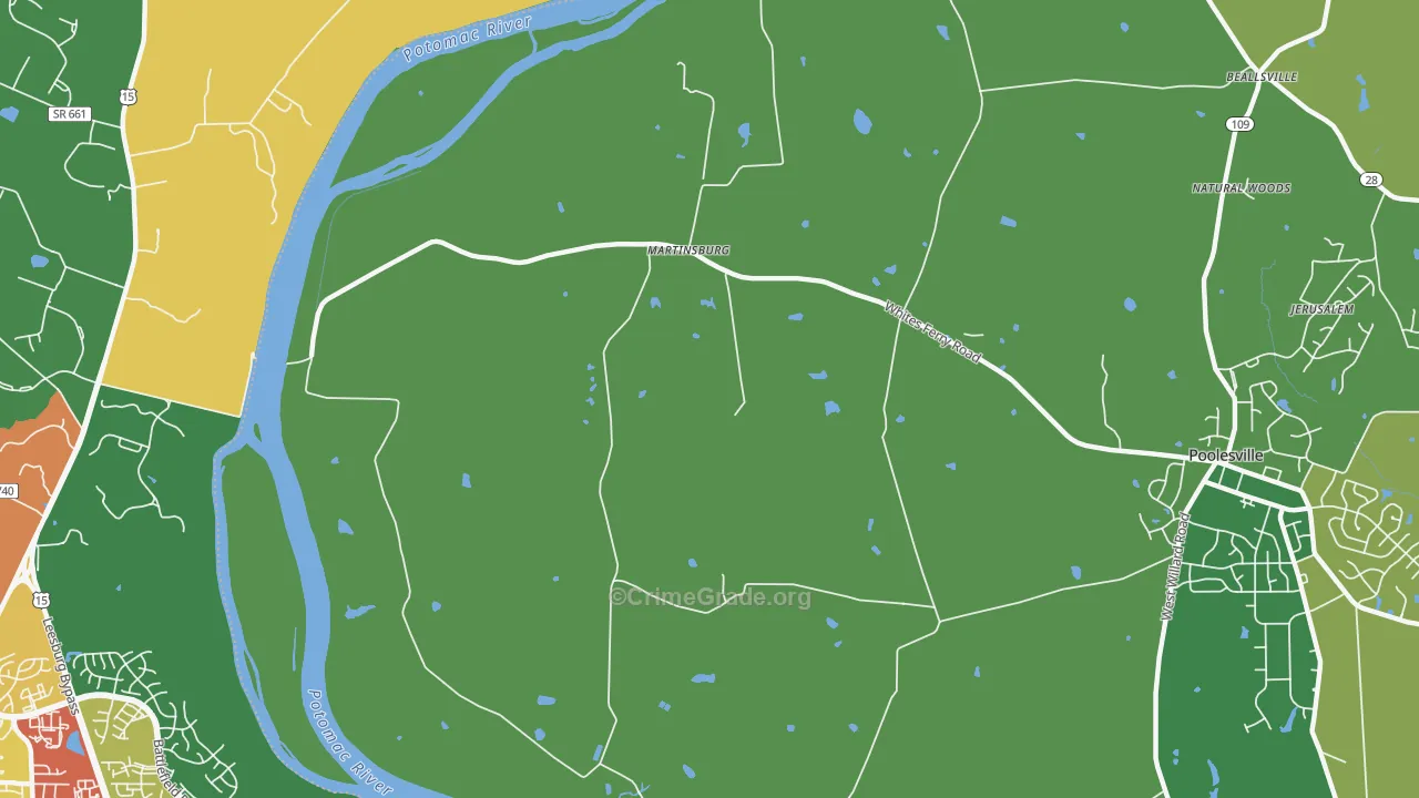 Martinsburg, MD Map of Theft Rates