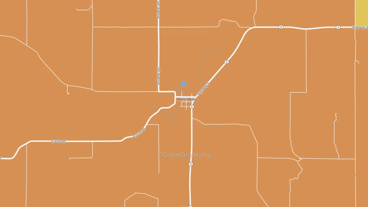Martinsburg, NE Map of Theft Rates