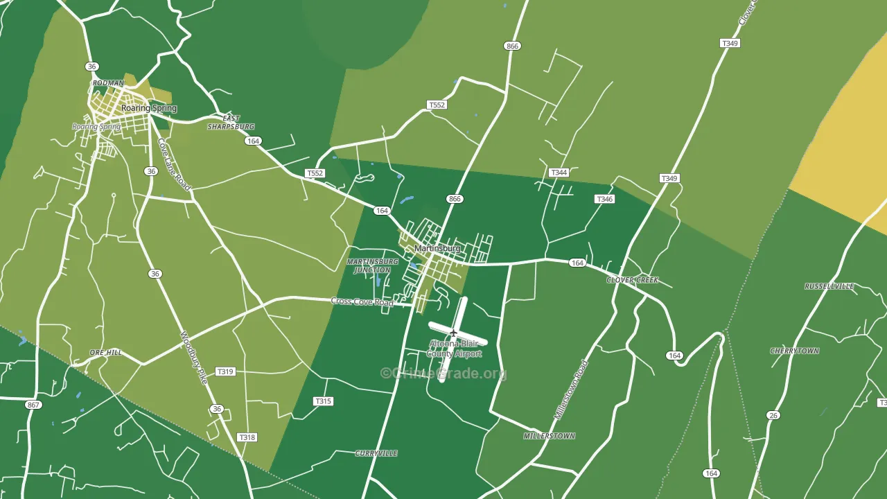 Martinsburg, PA Map of Theft Rates