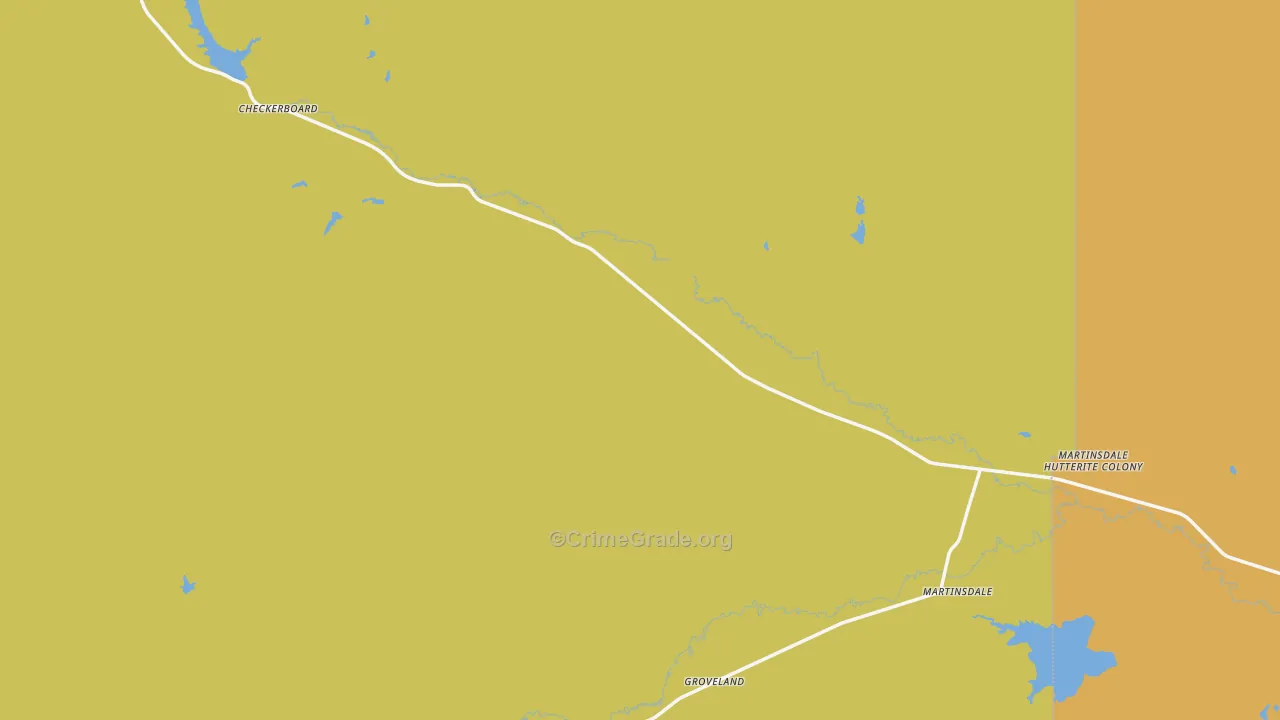 Martinsdale, MT Map of Theft Rates