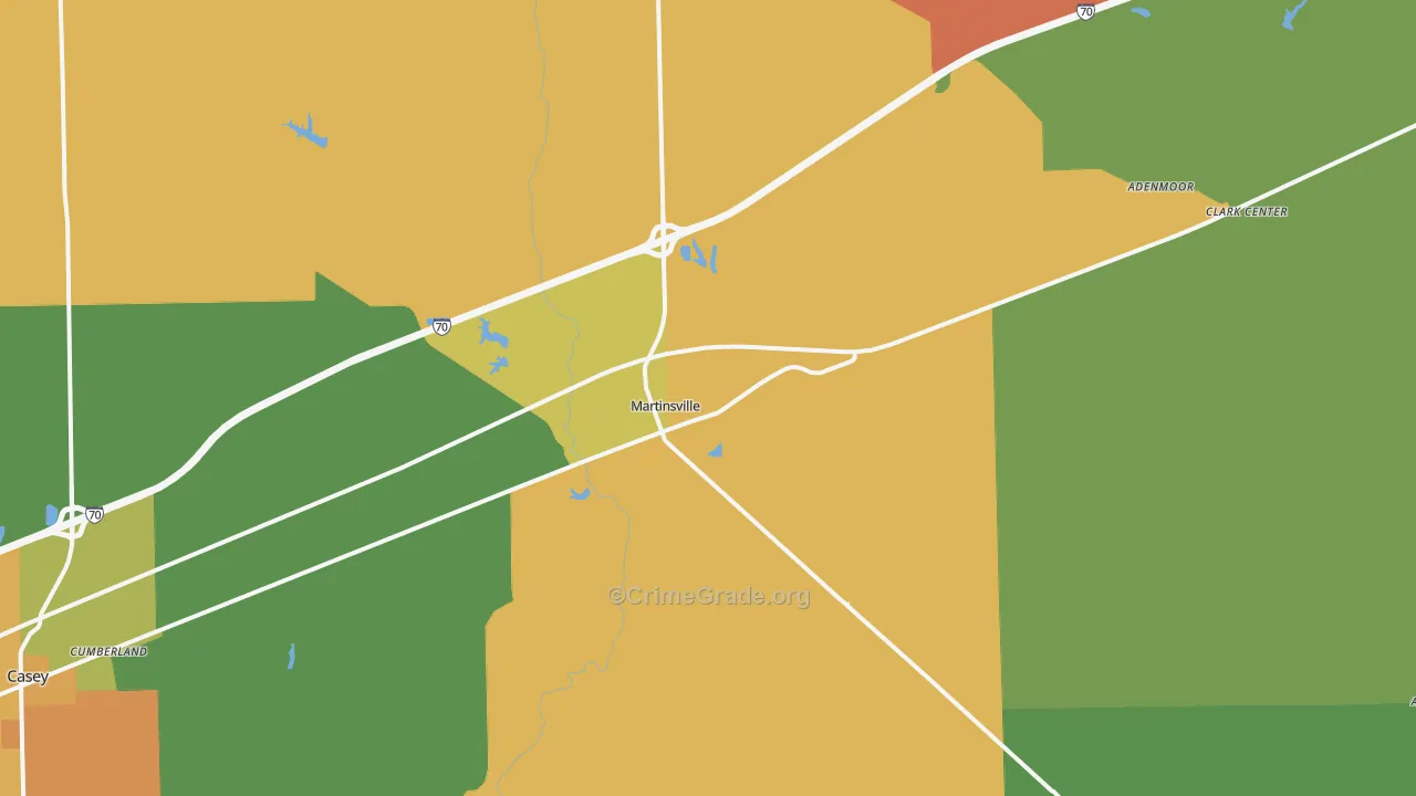 Martinsville, IL Map of Theft Rates