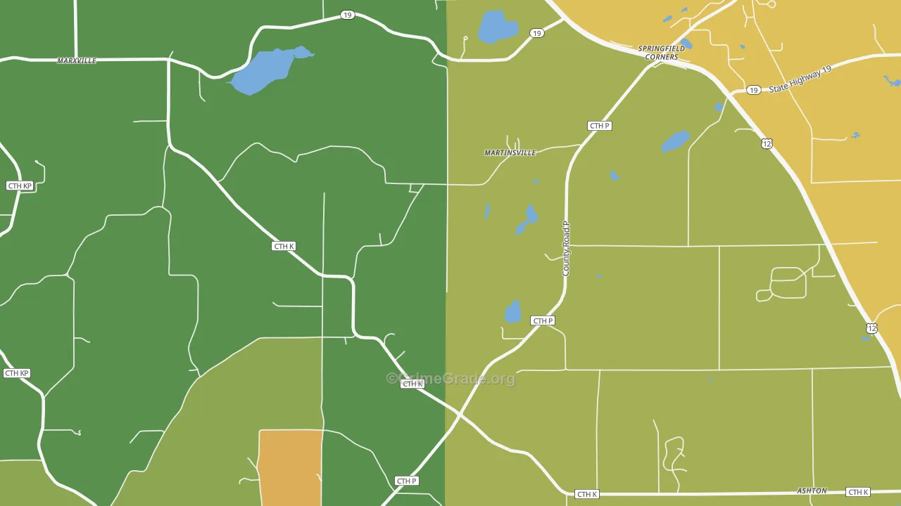 Martinsville, WI Map of Theft Rates