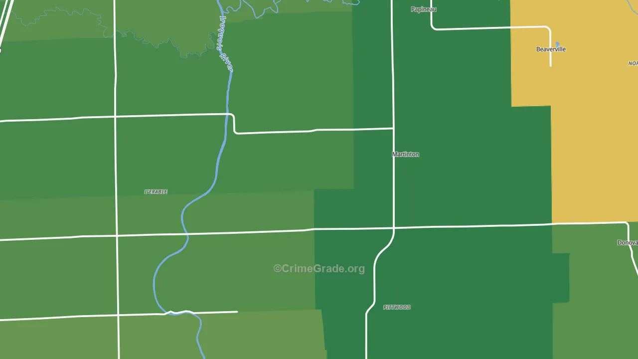 Martinton, IL Map of Theft Rates