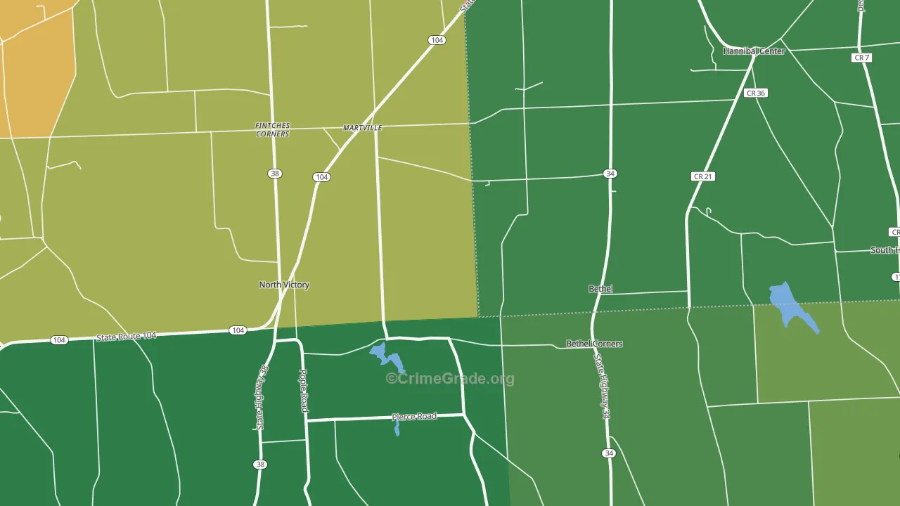 Martville, NY Map of Theft Rates