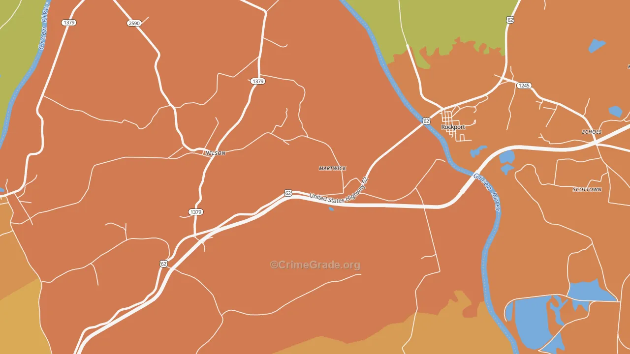 Martwick, KY Map of Theft Rates