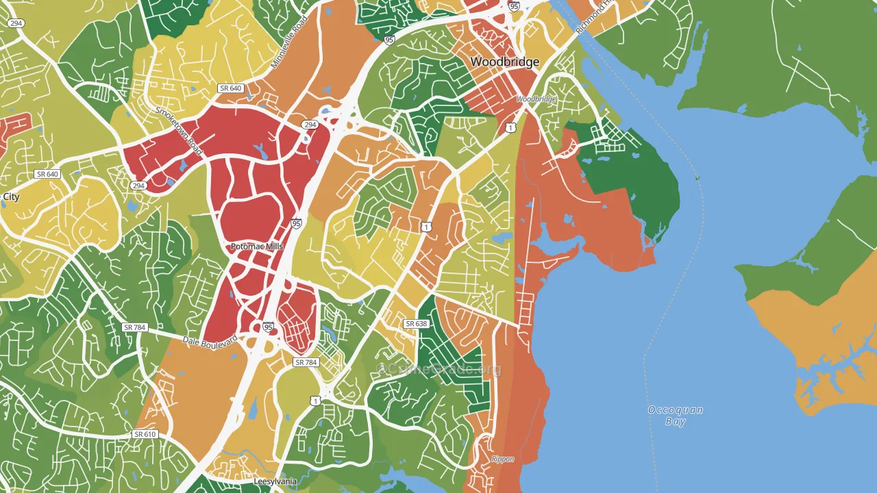 Marumsco, VA Map of Theft Rates