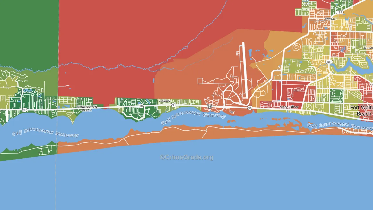 Mary Esther, FL Map of Theft Rates