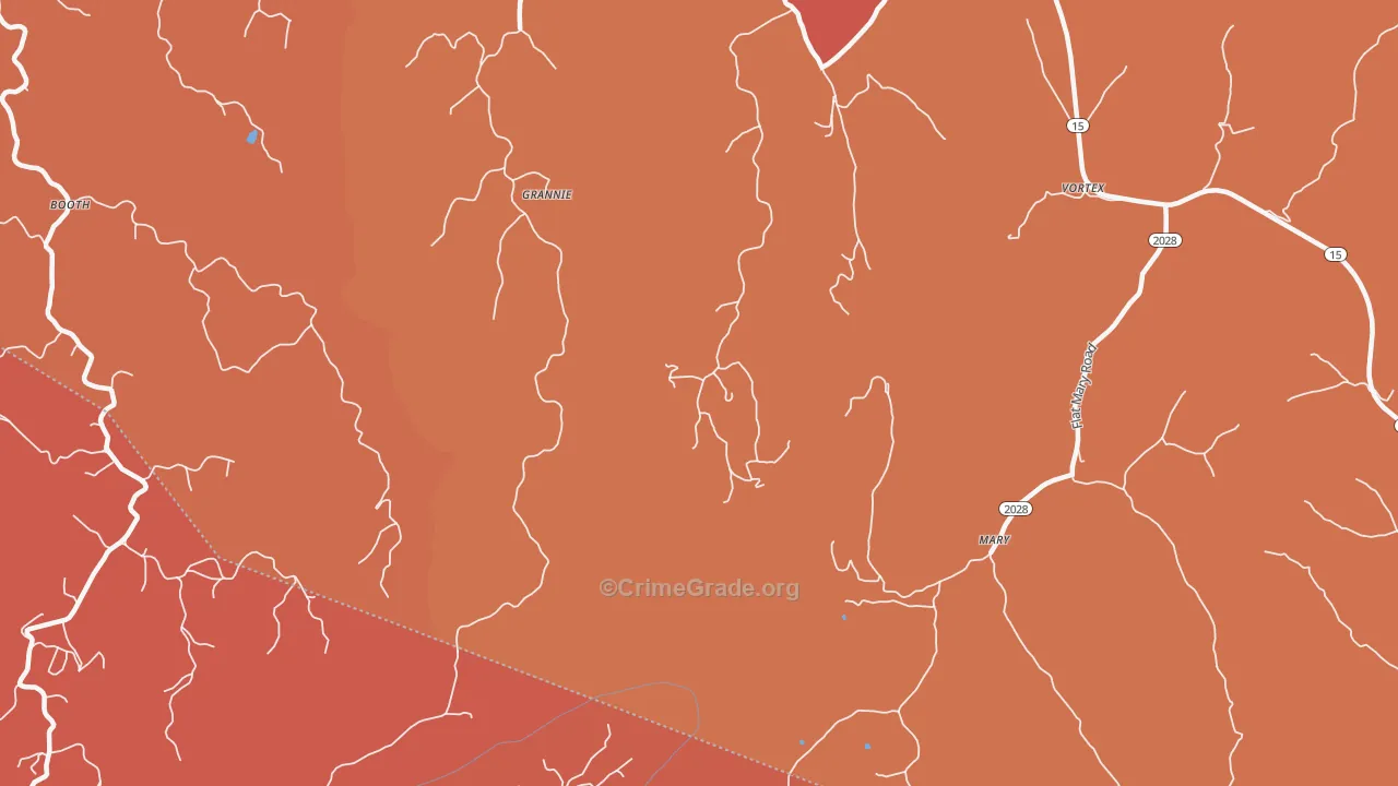 Mary, KY Map of Theft Rates