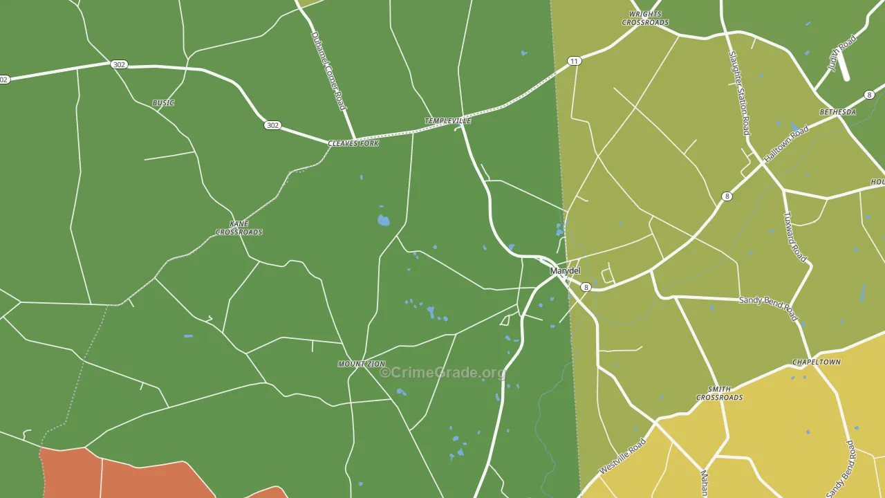 Marydel, MD Map of Theft Rates