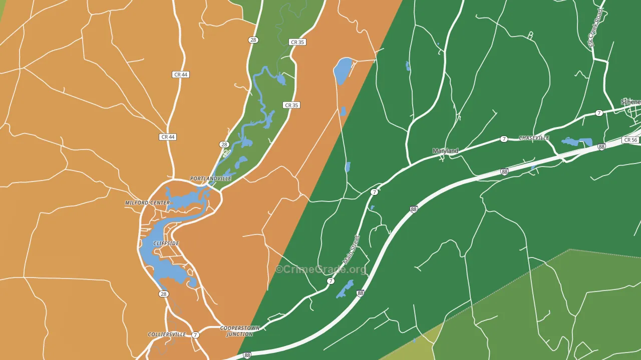 Maryland, NY Map of Theft Rates