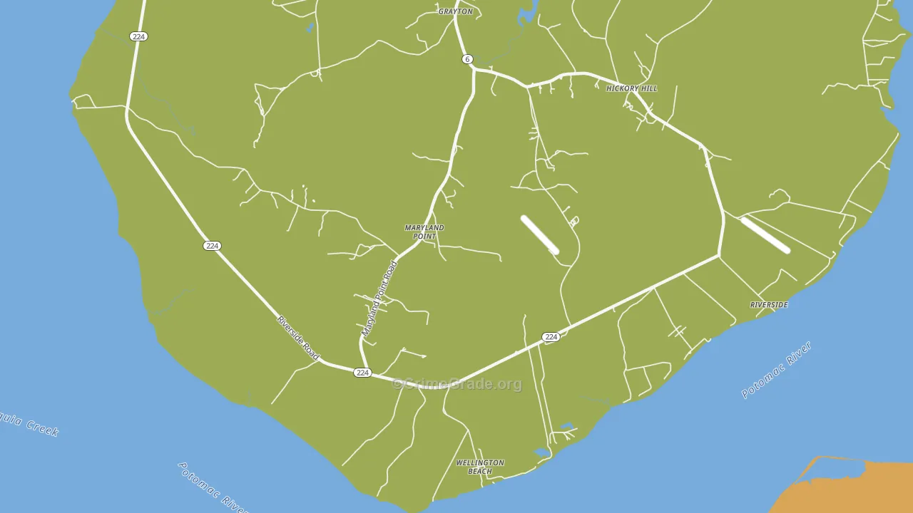 Maryland Point, MD Map of Theft Rates
