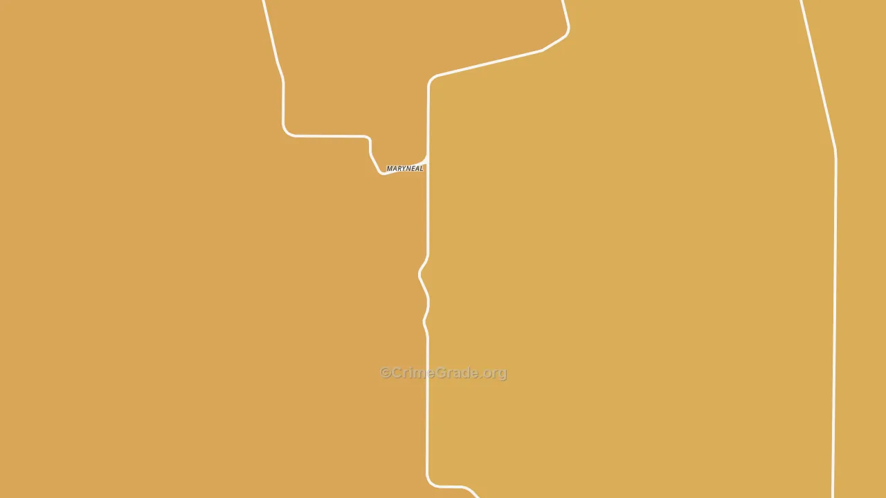 Maryneal, TX Map of Theft Rates
