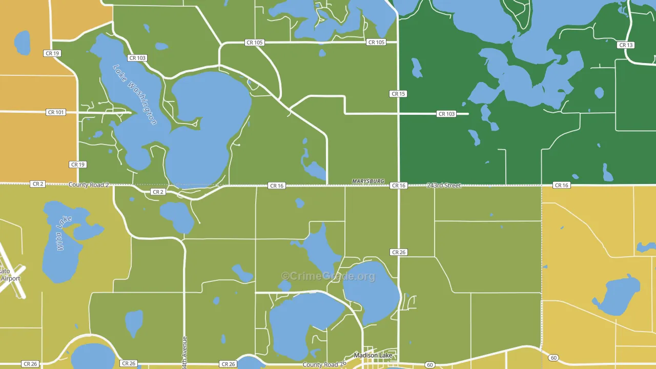 Marysburg, MN Map of Theft Rates