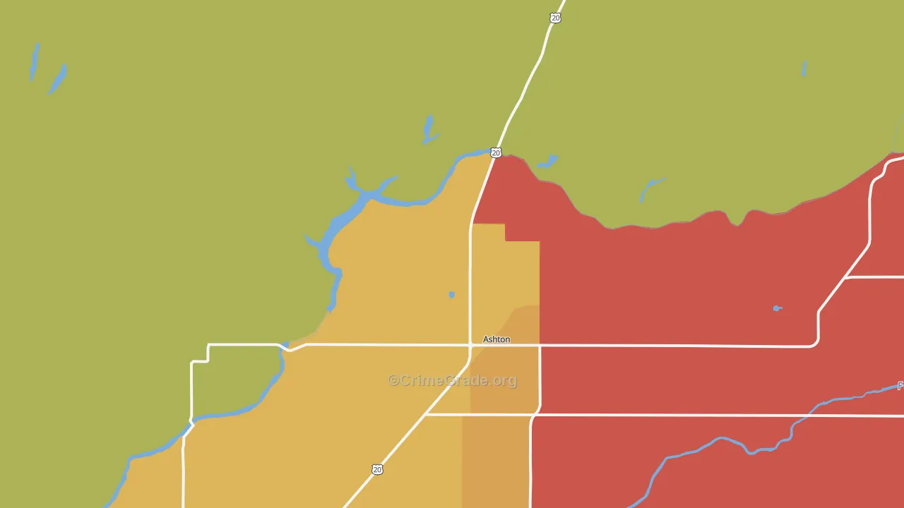Marysville, ID Map of Theft Rates