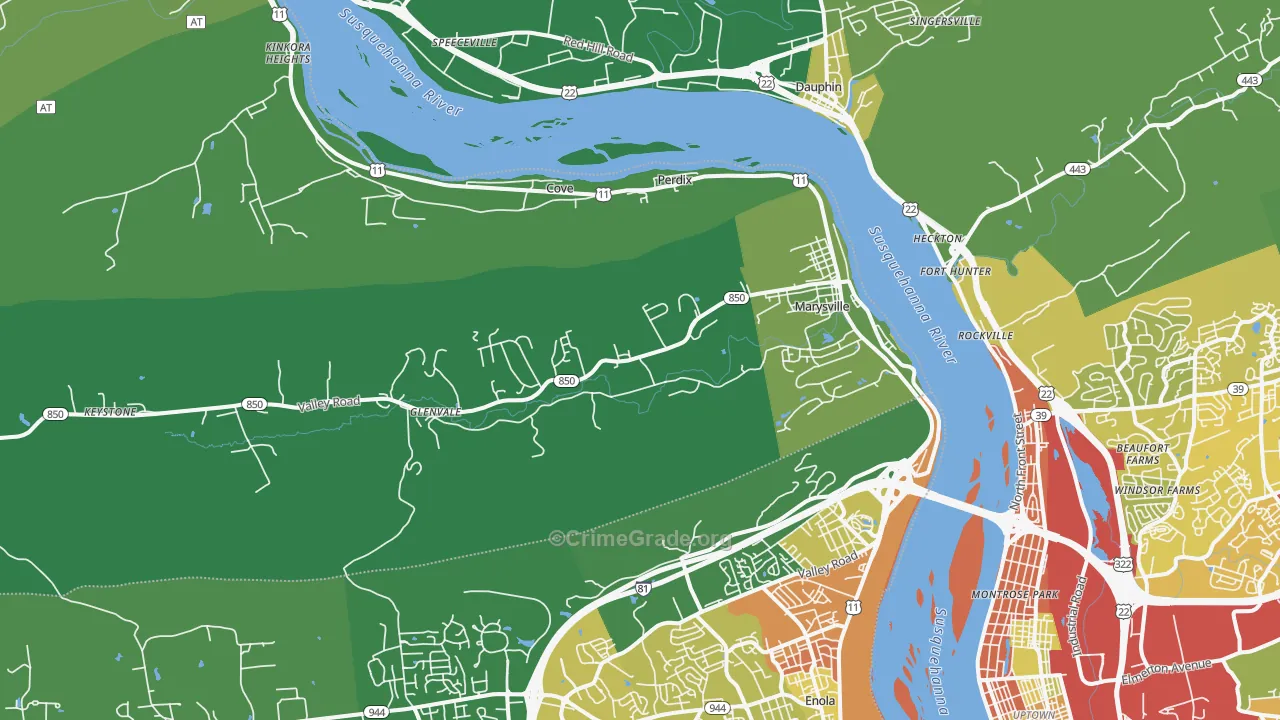 Marysville, PA Map of Theft Rates