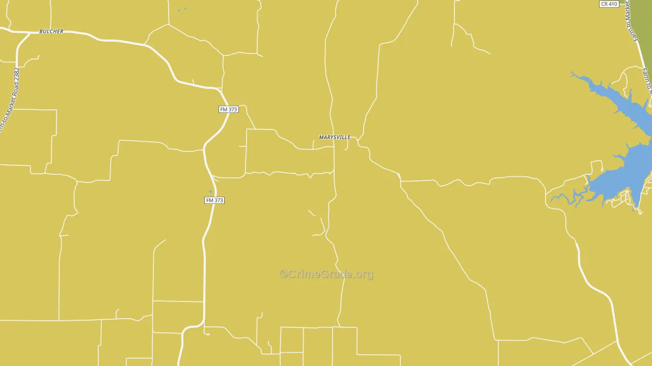 Marysville, TX Map of Theft Rates