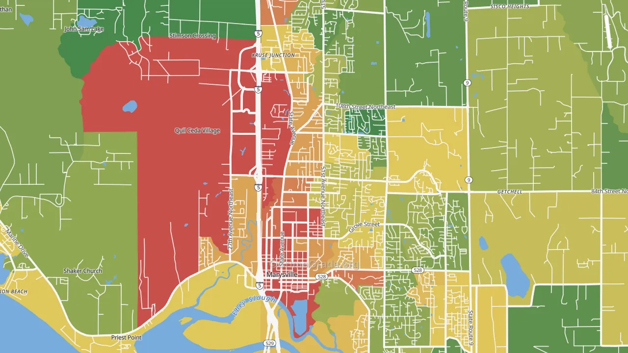 Marysville, WA Map of Theft Rates