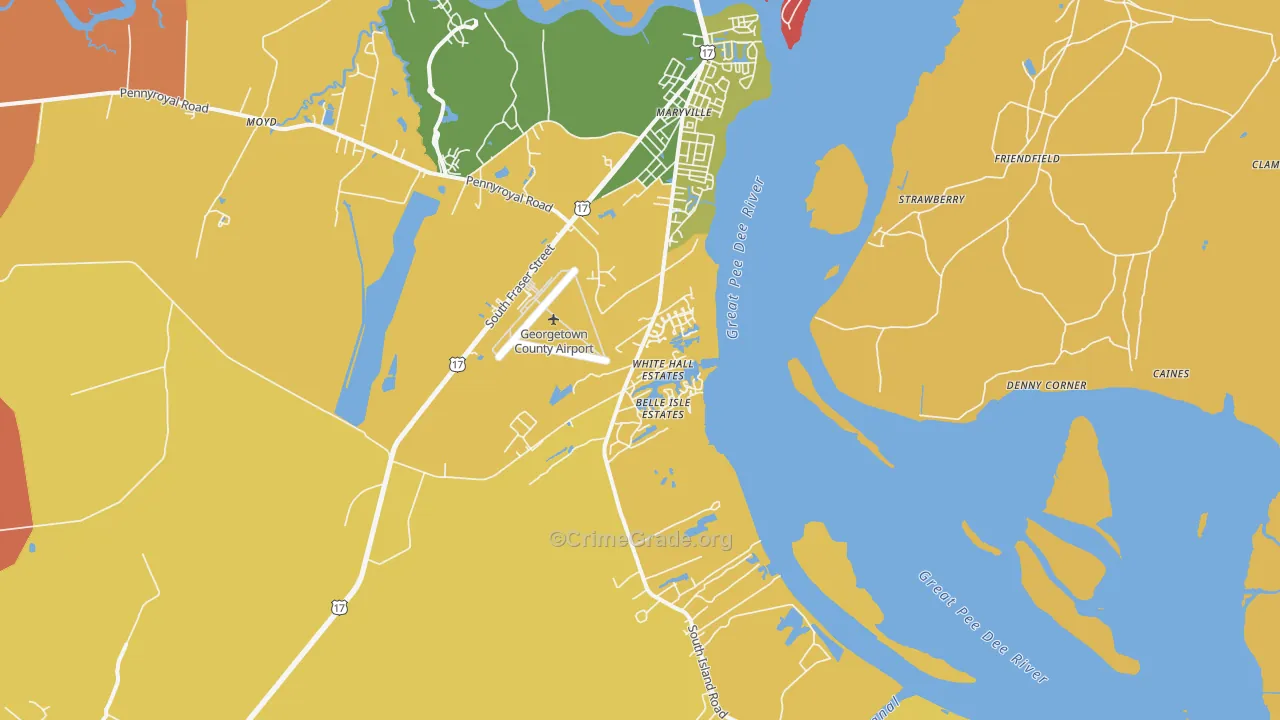 Maryville, SC Map of Theft Rates