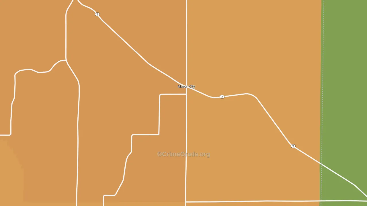 Mason City, NE Map of Theft Rates