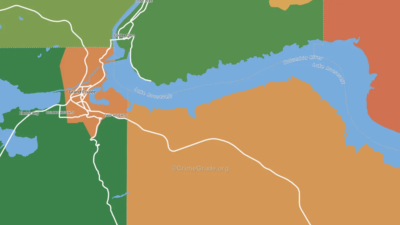 Mason City, WA Map of Theft Rates