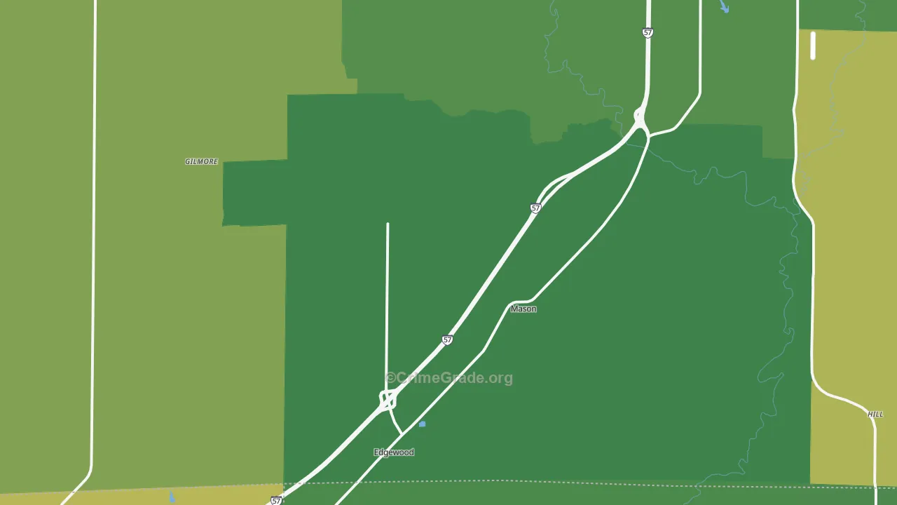 Mason, IL Map of Theft Rates
