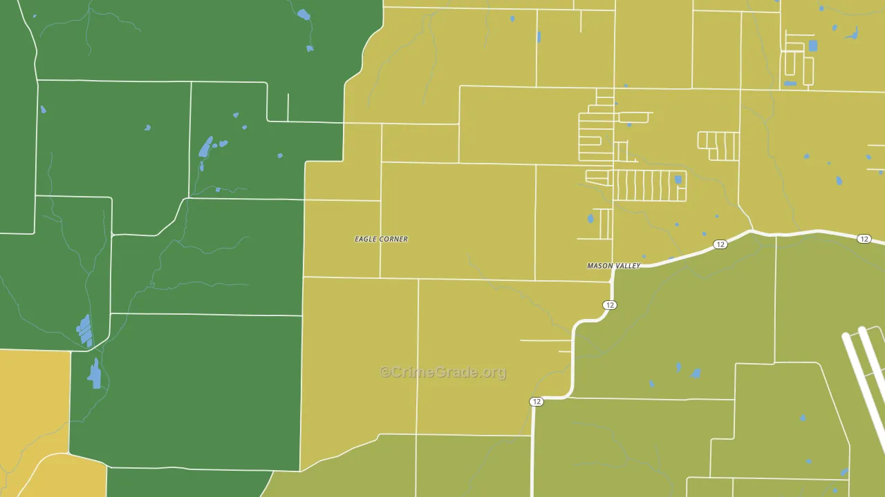 Mason Valley, AR Map of Theft Rates