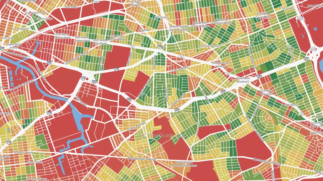 Maspeth, Queens, NY Map of Theft Rates