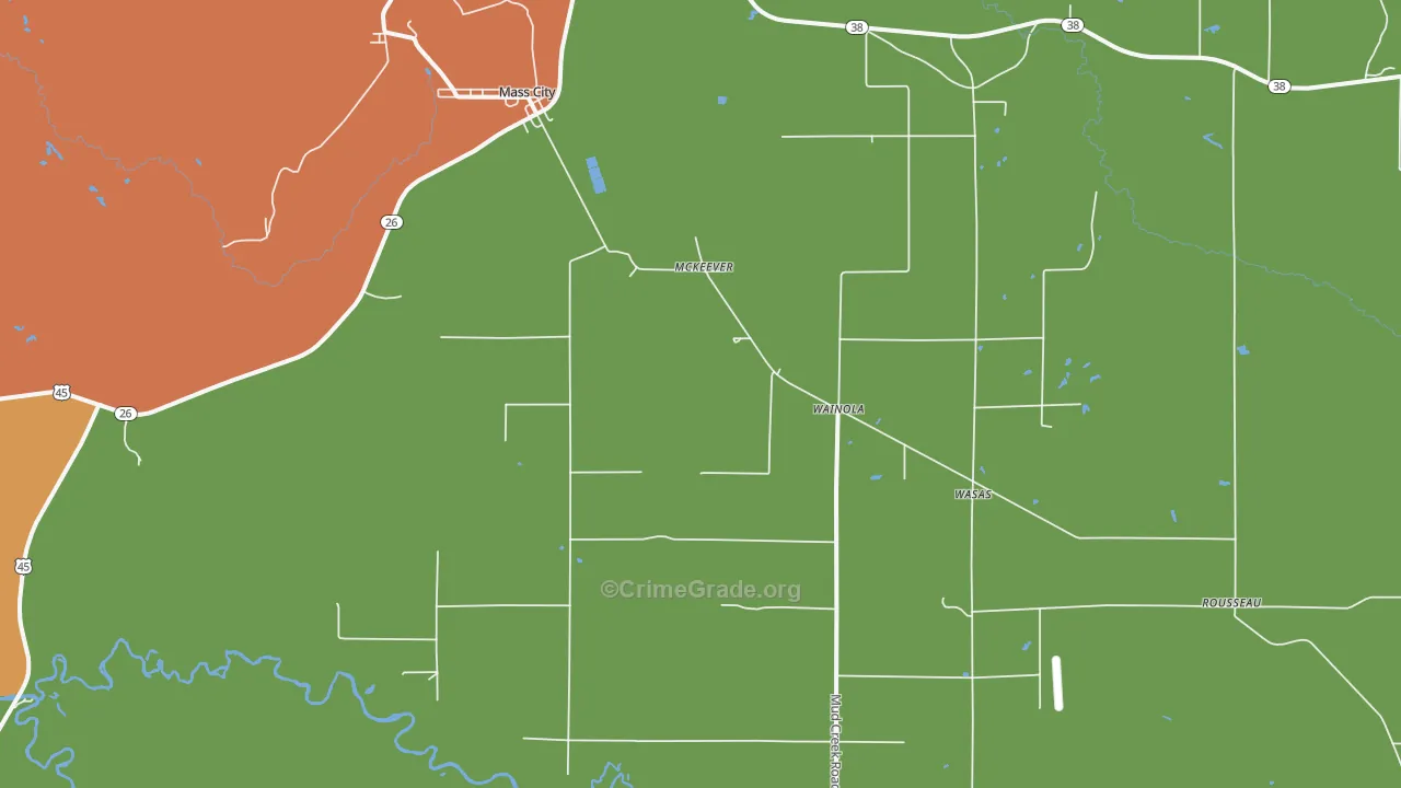 Mass City, MI Map of Theft Rates