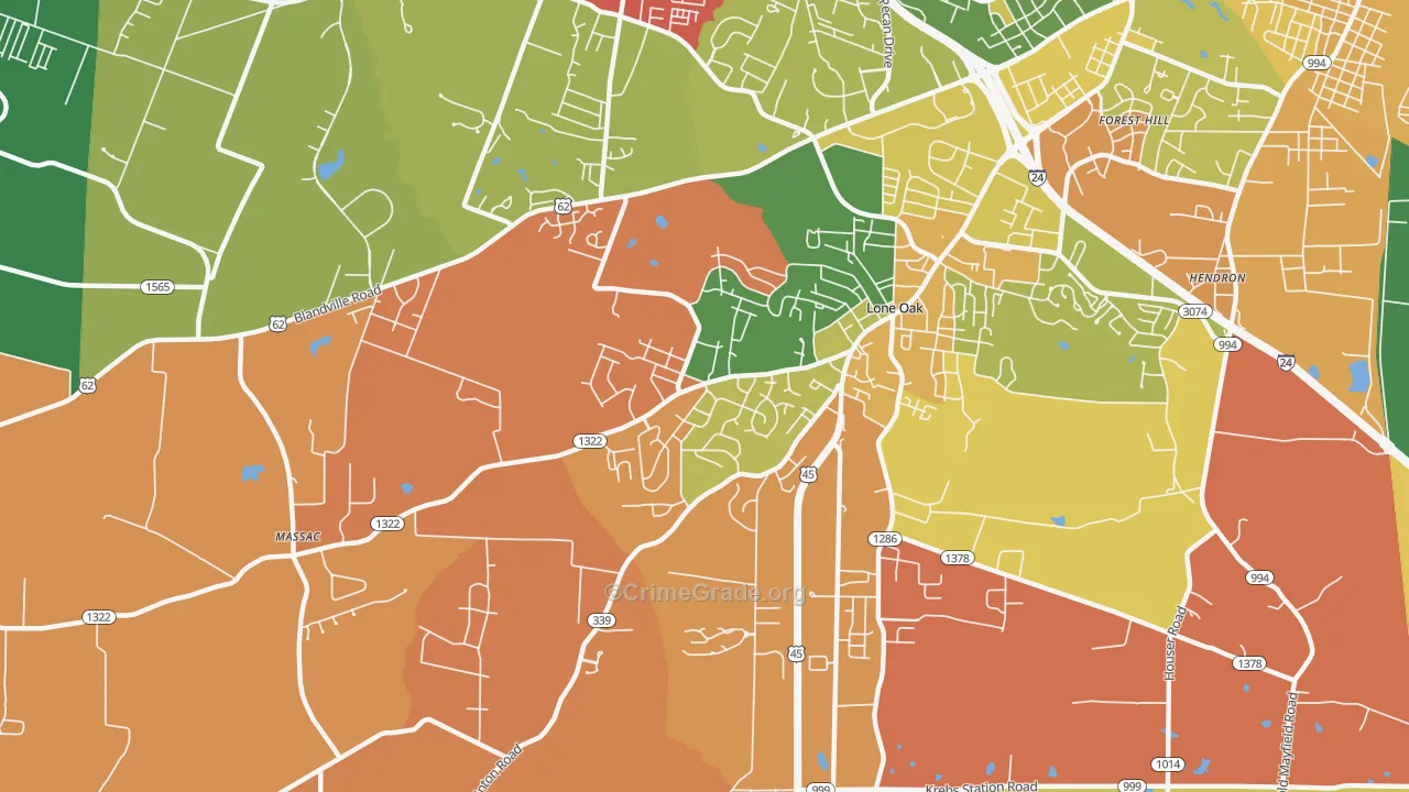 Massac, KY Map of Theft Rates