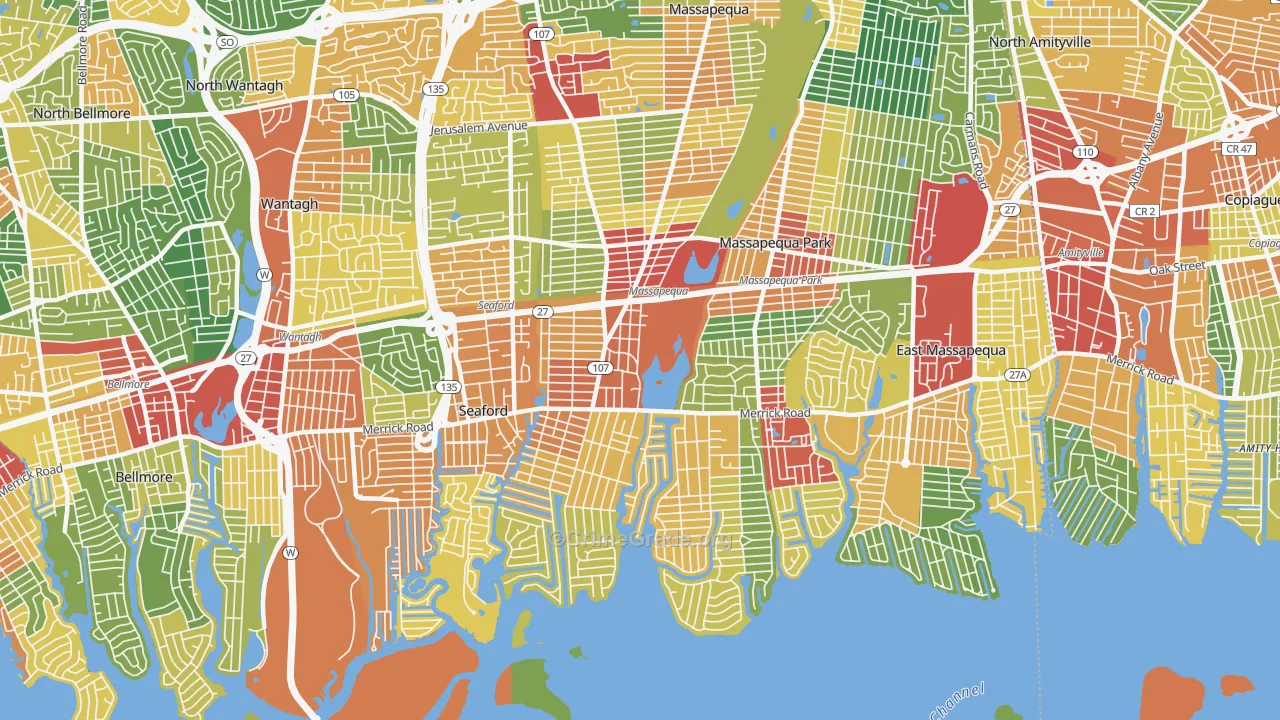 Massapequa, NY Map of Theft Rates