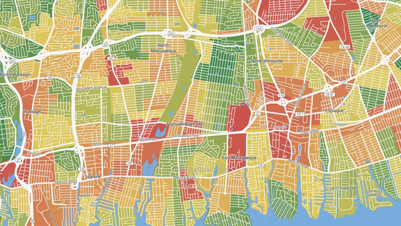 Massapequa Park, NY Map of Theft Rates