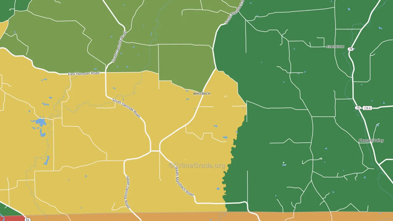 Massbach, IL Map of Theft Rates