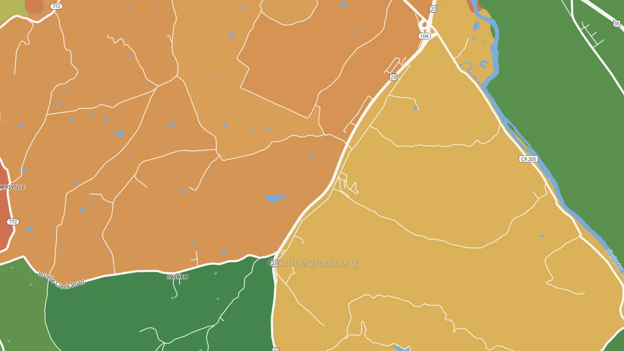 Massieville, OH Map of Theft Rates