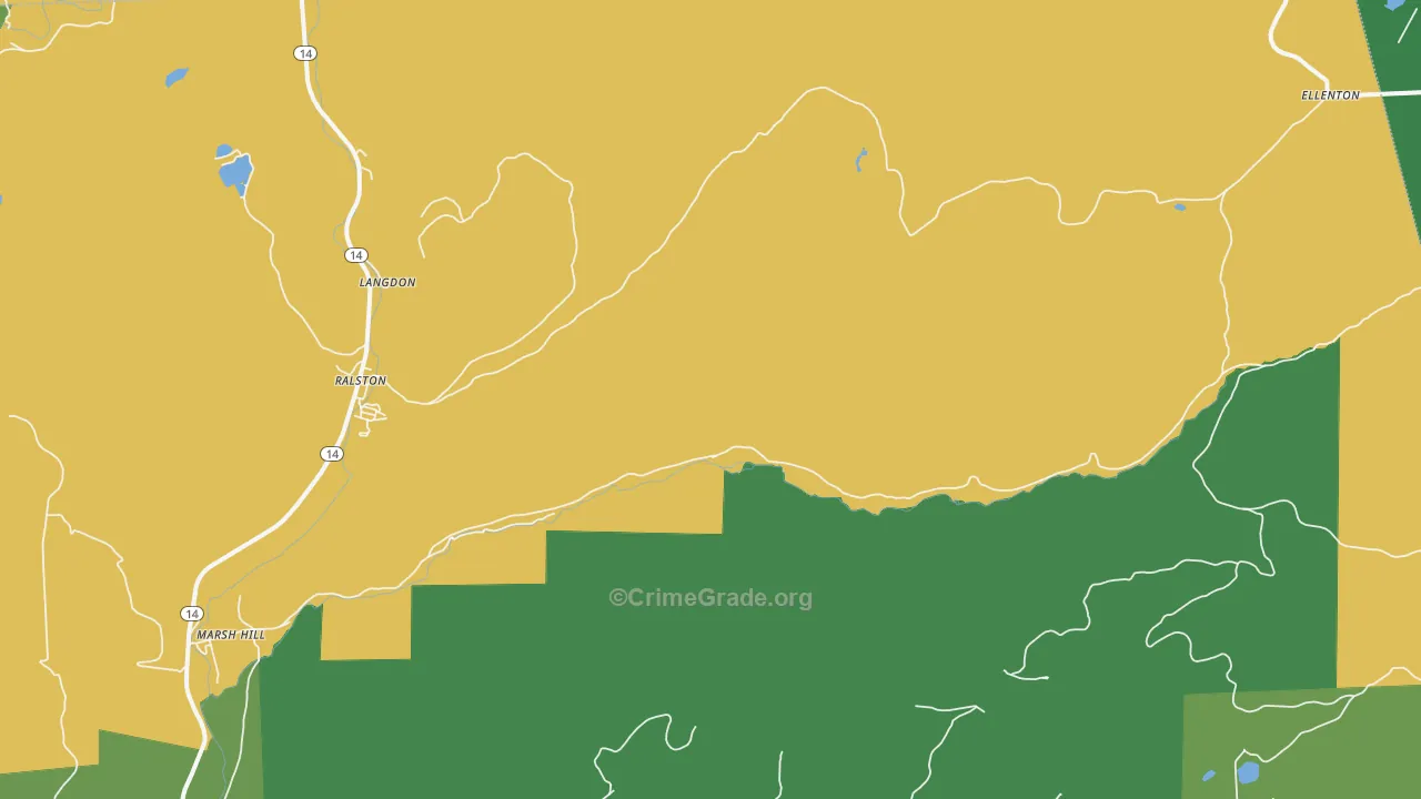 Masten, PA Map of Theft Rates