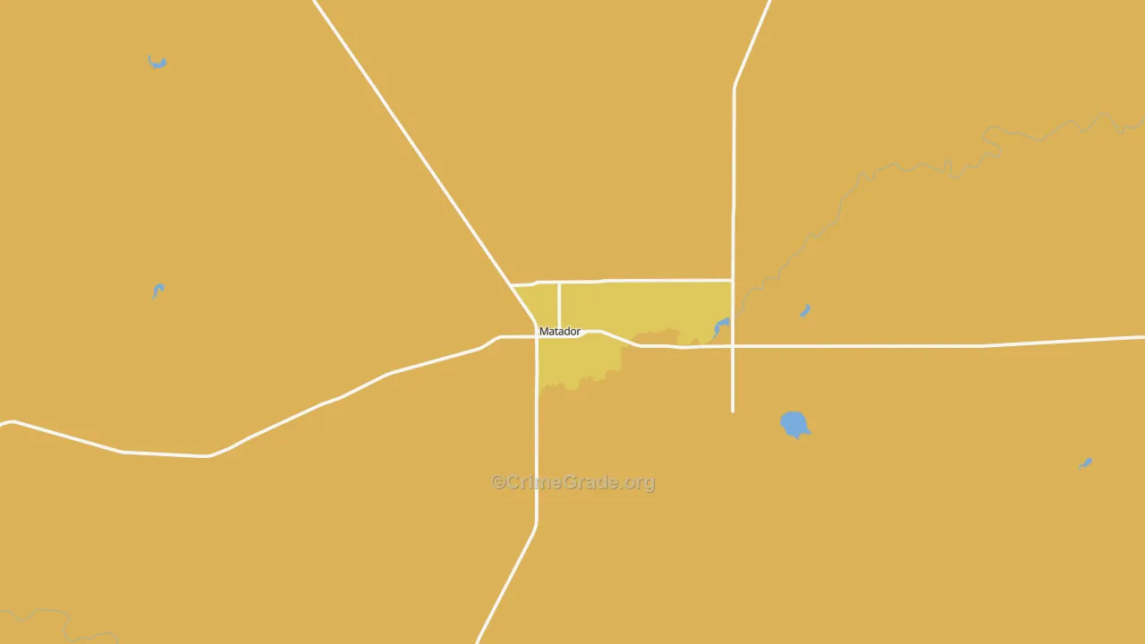 Matador, TX Map of Theft Rates