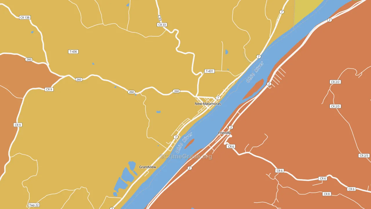 Matamoras, OH Map of Theft Rates