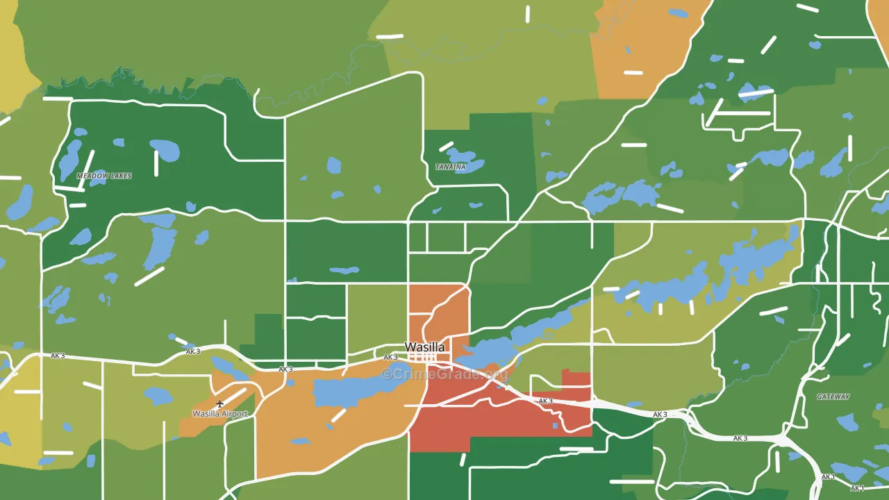 Matanuska-Susitna Borough, AK Map of Theft Rates