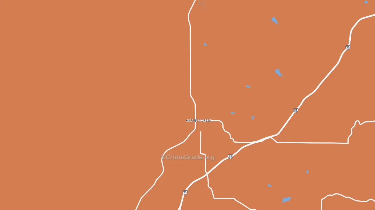 Matfield Green, KS Map of Theft Rates