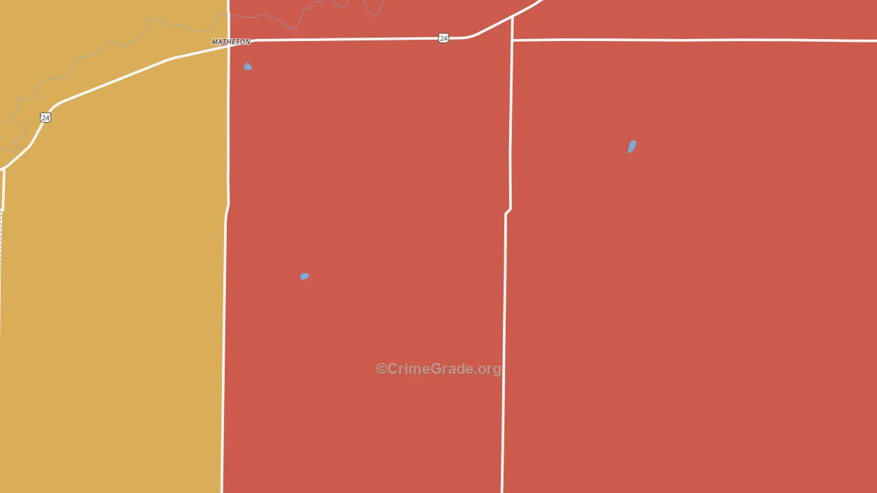 Matheson, CO Map of Theft Rates