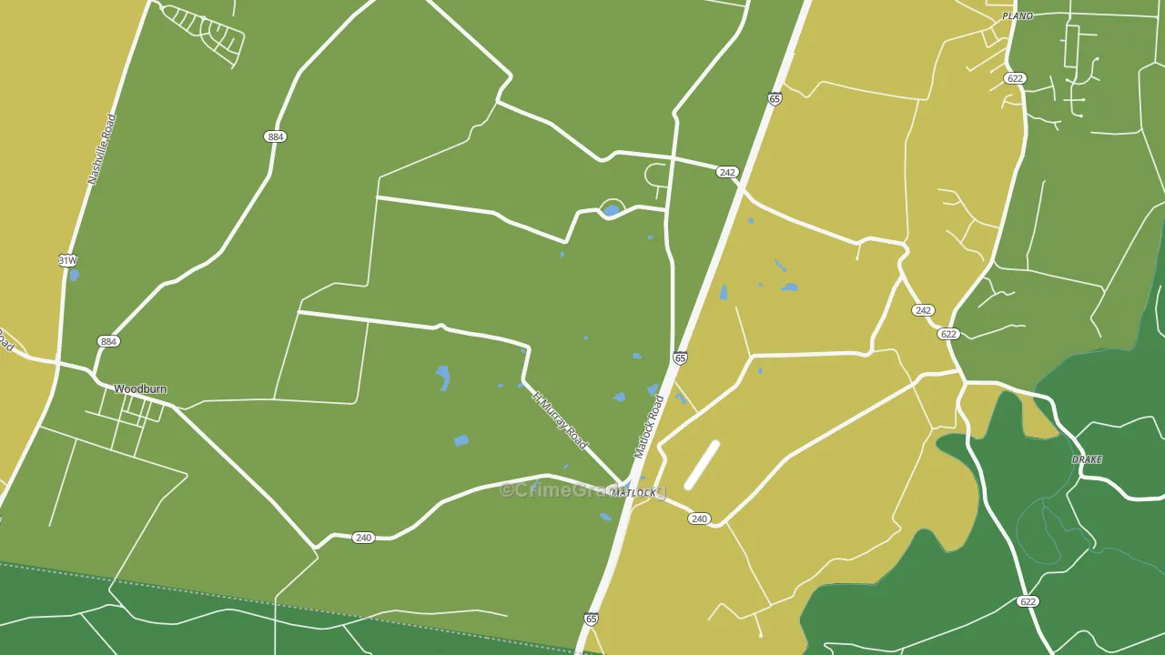 Matlock, KY Map of Theft Rates