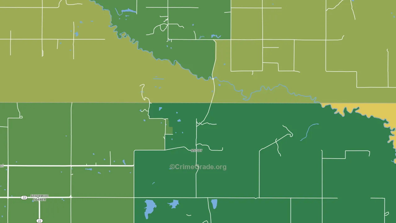 Matoy, OK Map of Theft Rates