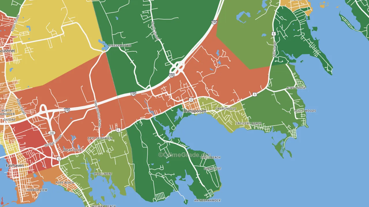 Mattapoisett, MA Map of Theft Rates