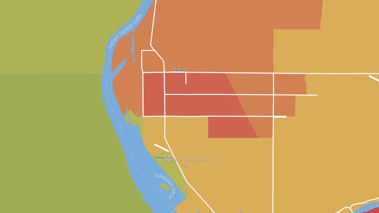 Mattawa, WA Map of Theft Rates