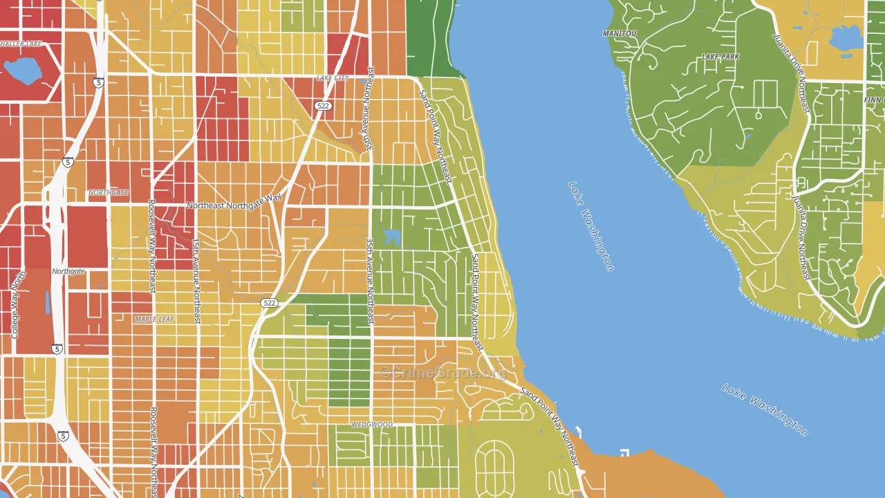 Matthews Beach, Seattle, WA Map of Theft Rates