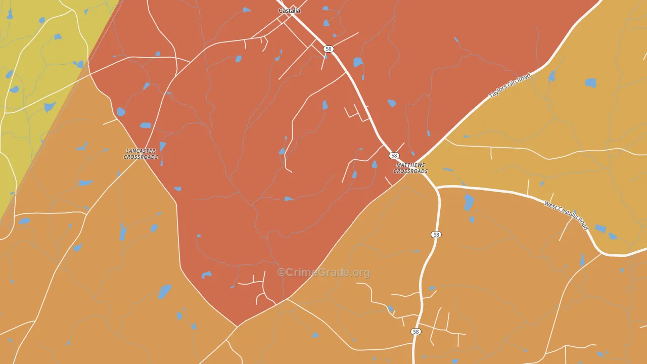Matthews Crossroads, NC Map of Theft Rates