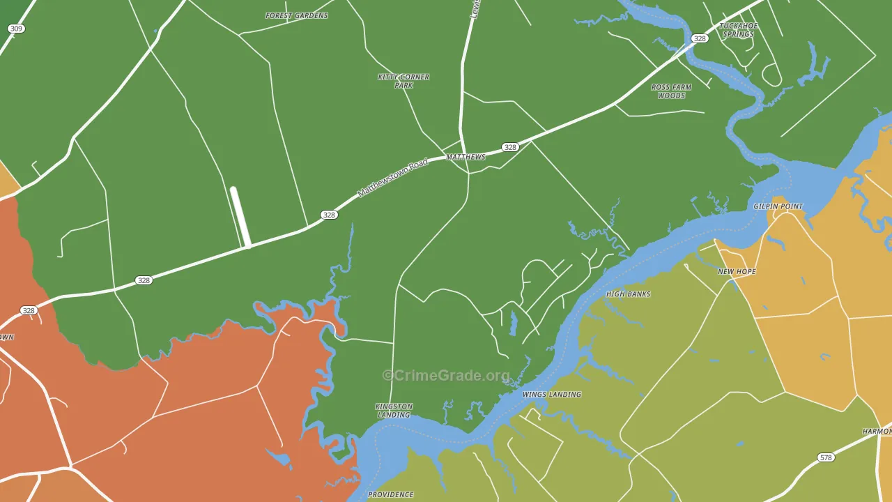 Matthews, MD Map of Theft Rates