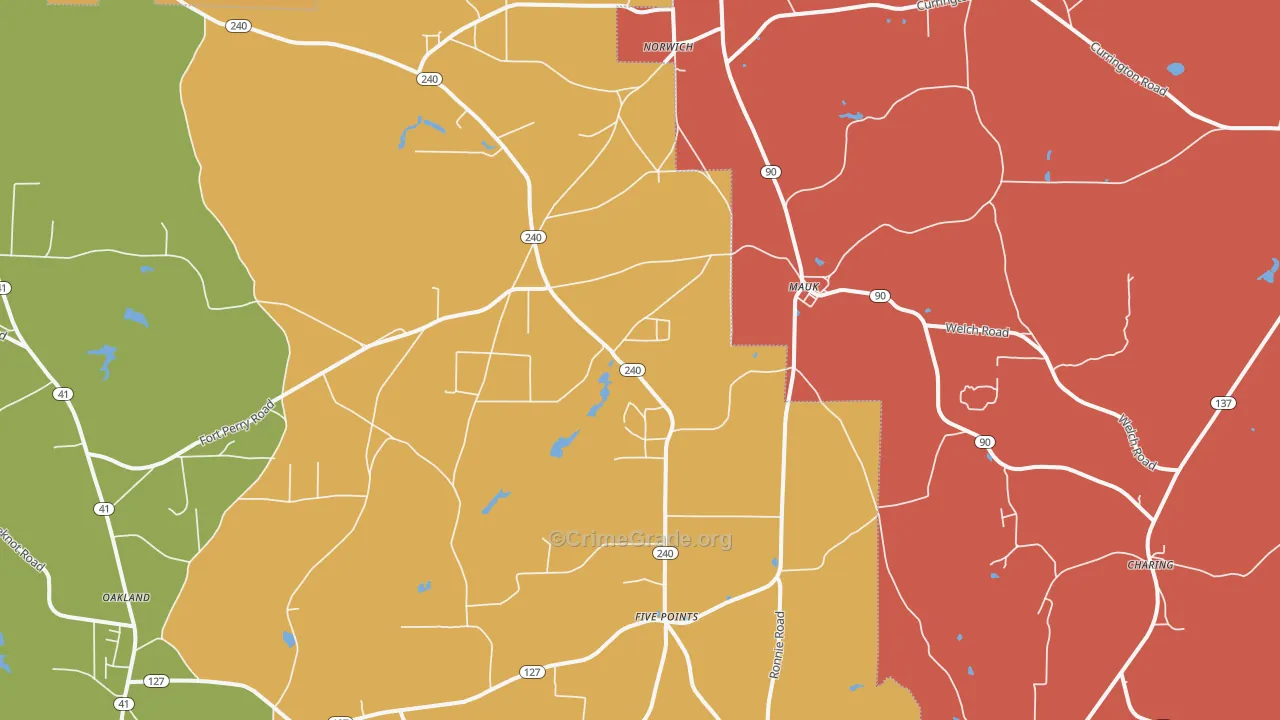 Mauk, GA Map of Theft Rates