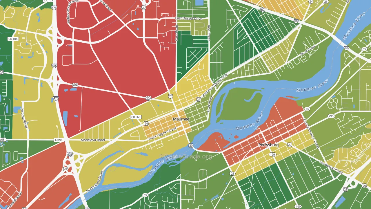 Maumee Uptown Historic District, Maumee, OH Map of Theft Rates
